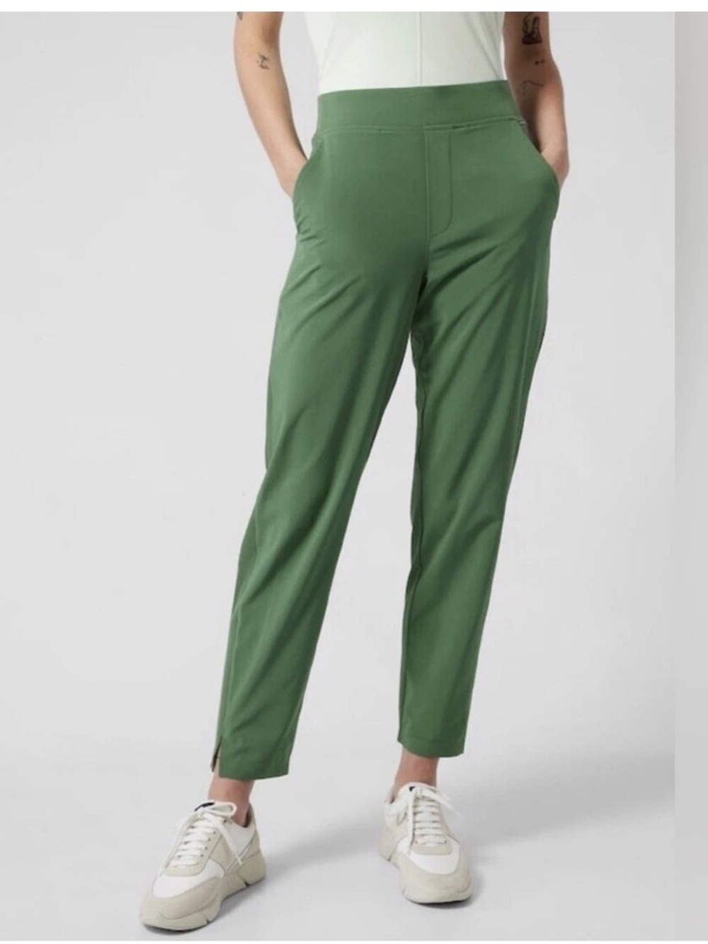 Athleta Olive Green Ankle Tapered Pants
